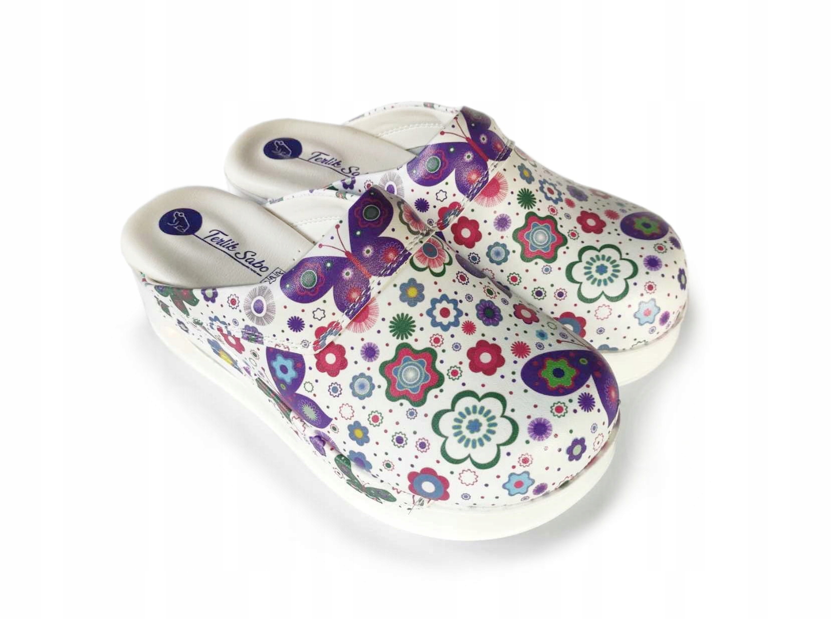 Air Clogs buty medyczne ze wzorem motyle 39