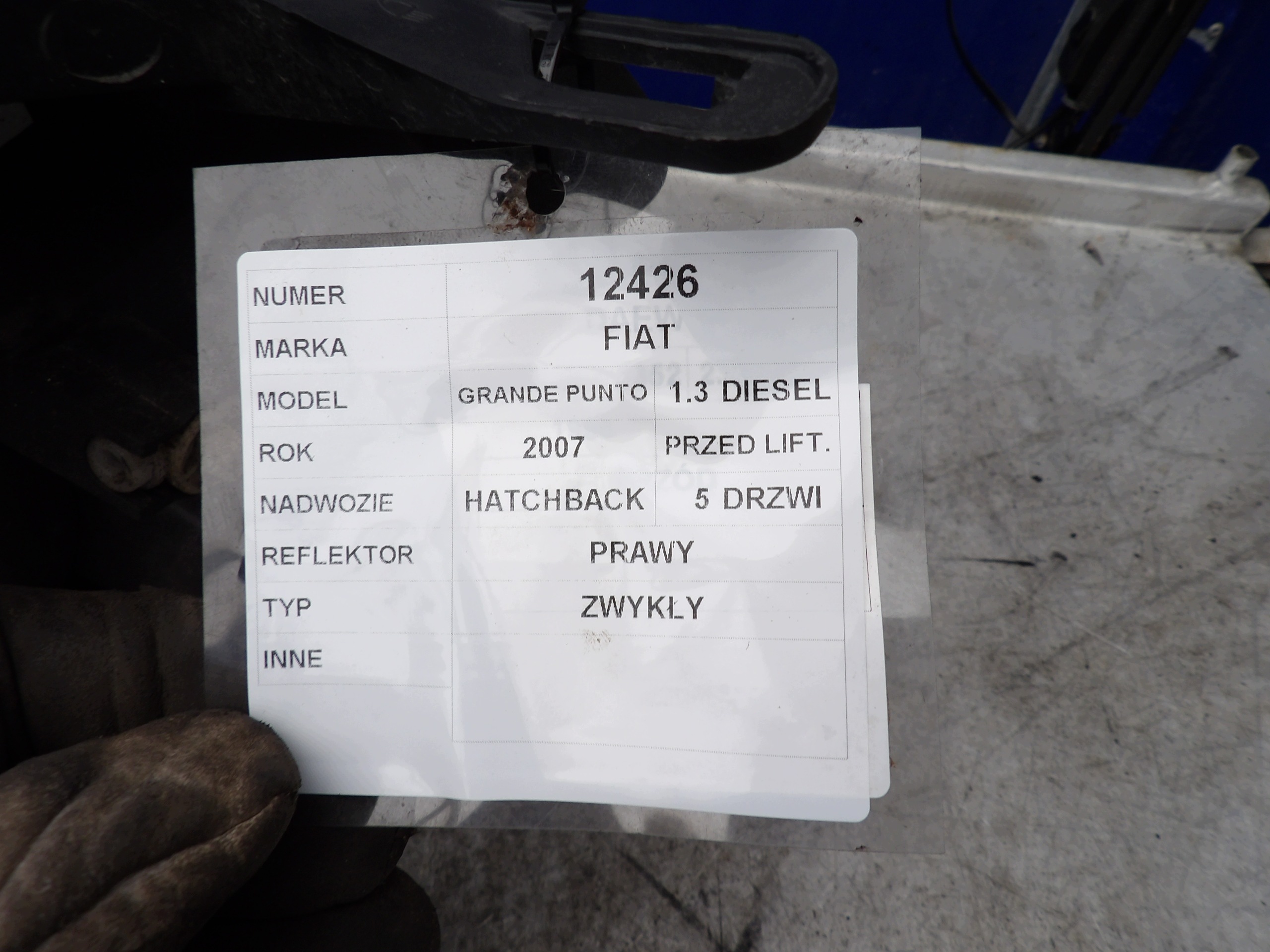 Fiat Grande Punto reflektor front right