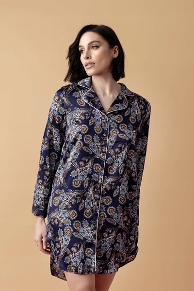 Lullaby hedvábná košile noční s límcem XXXL