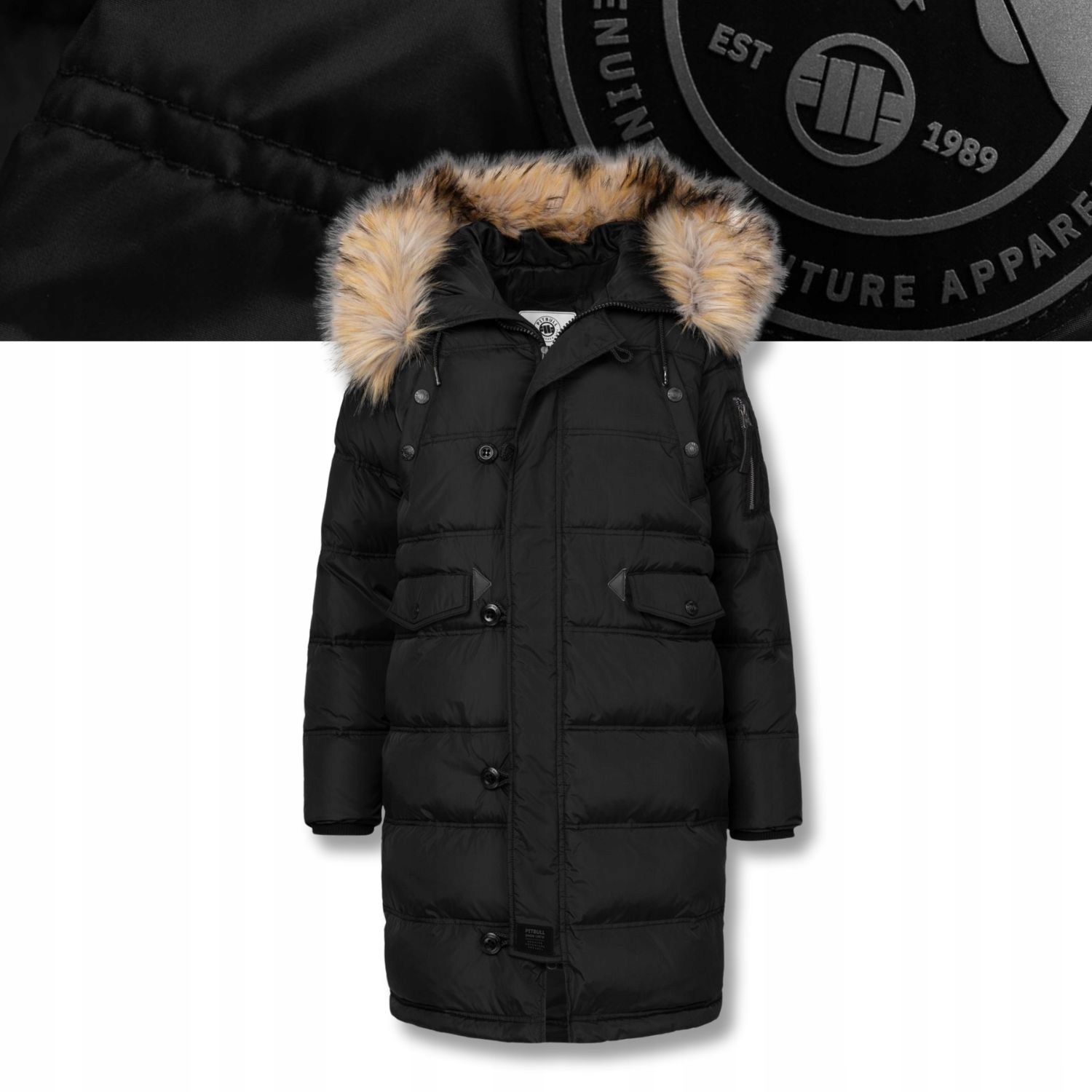 Dámská Zimní bunda prošívaná parka s kapucí Pitbull Queenston kabát L