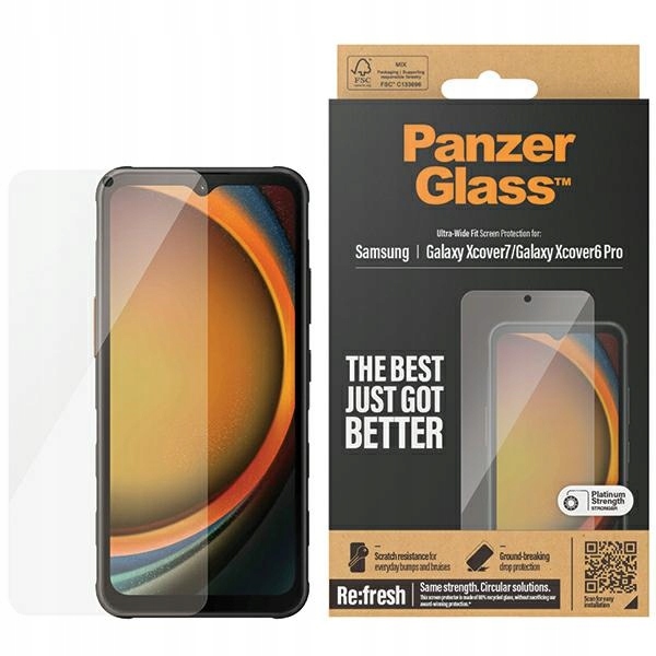 PanzerGlass Ultra-Szeroki Ochronny Szklany Ekran do Sam Xcover7/Xcover6 Pro