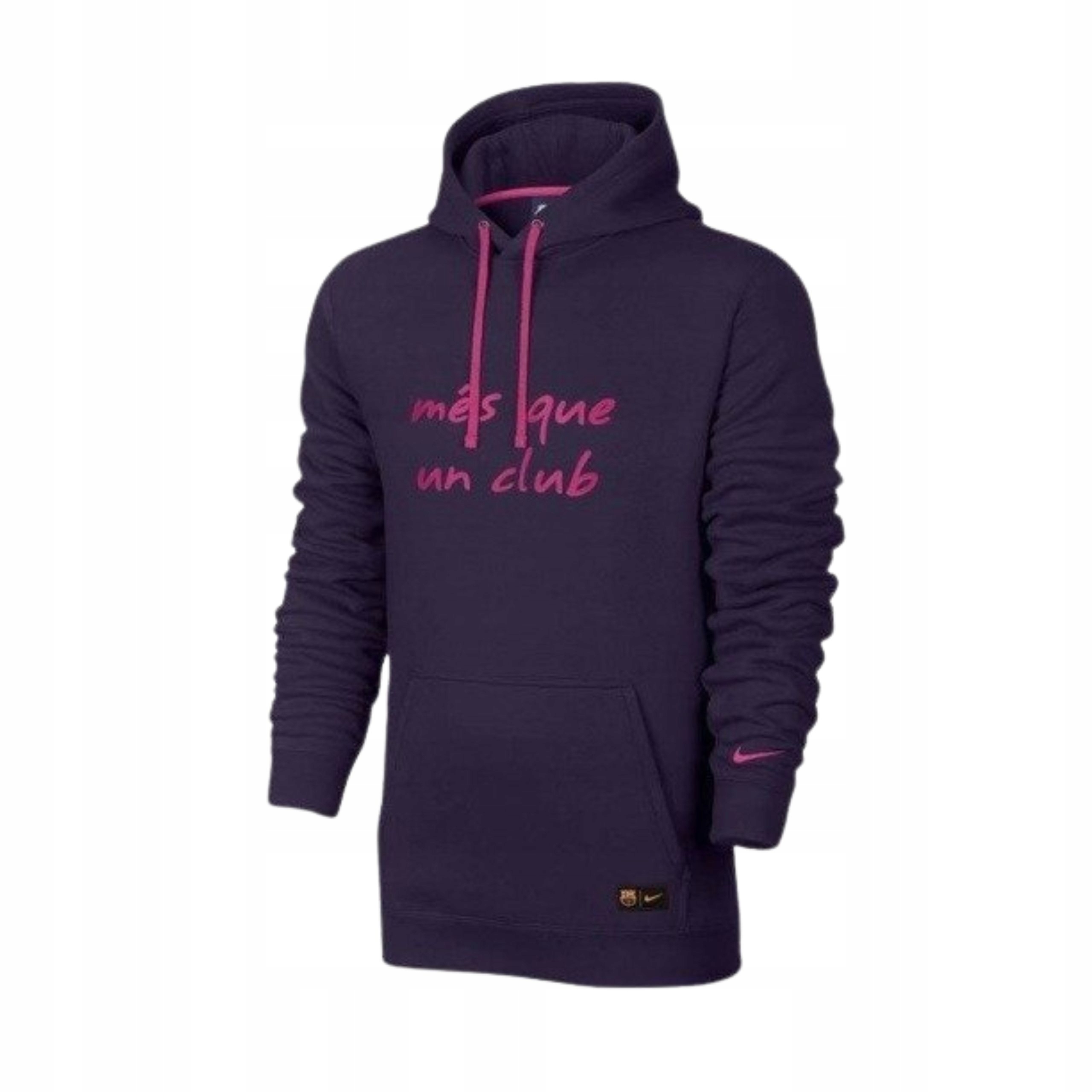 Młodzieżowa bluza z kapturem fioletowa Nike x Fc Barcelona 137-146