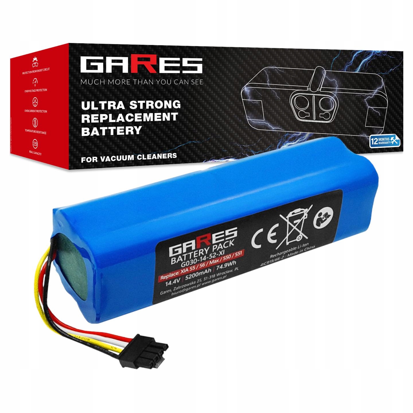 Batéria pre Xiaomi Roborock SDJQR01RR SDJQR02RR Mijia 1S 5,2Ah