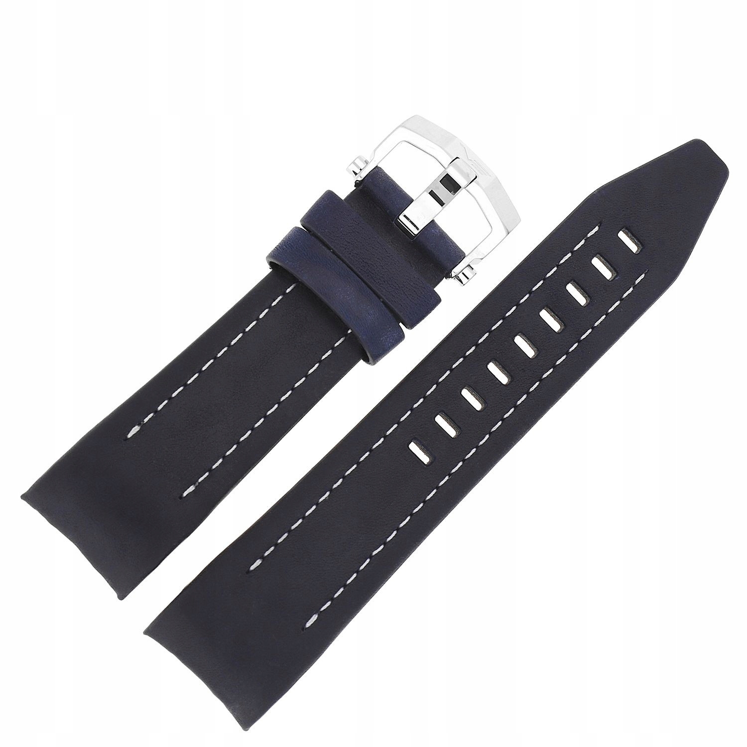 Lunokhod pásek kůže (A630) modrý s bílou lesklou p. kl.