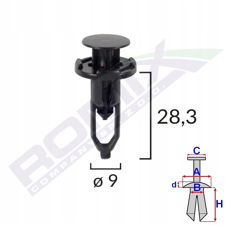 

Spinka mocowania zderzaka 9mm Toyota Lexus x10szt