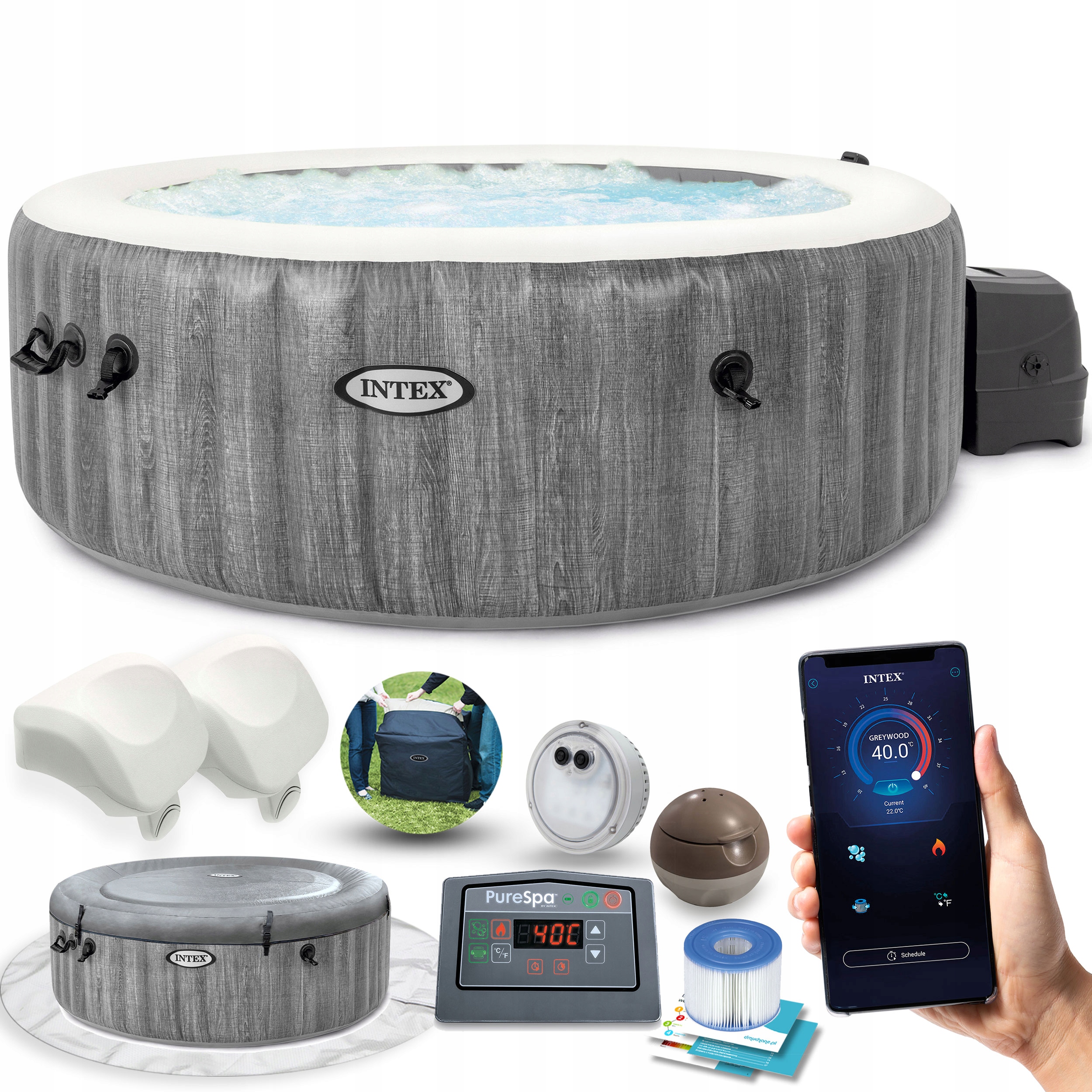 

Spa Dmuchane Basen 4os. Hydromasaż Intex 28440