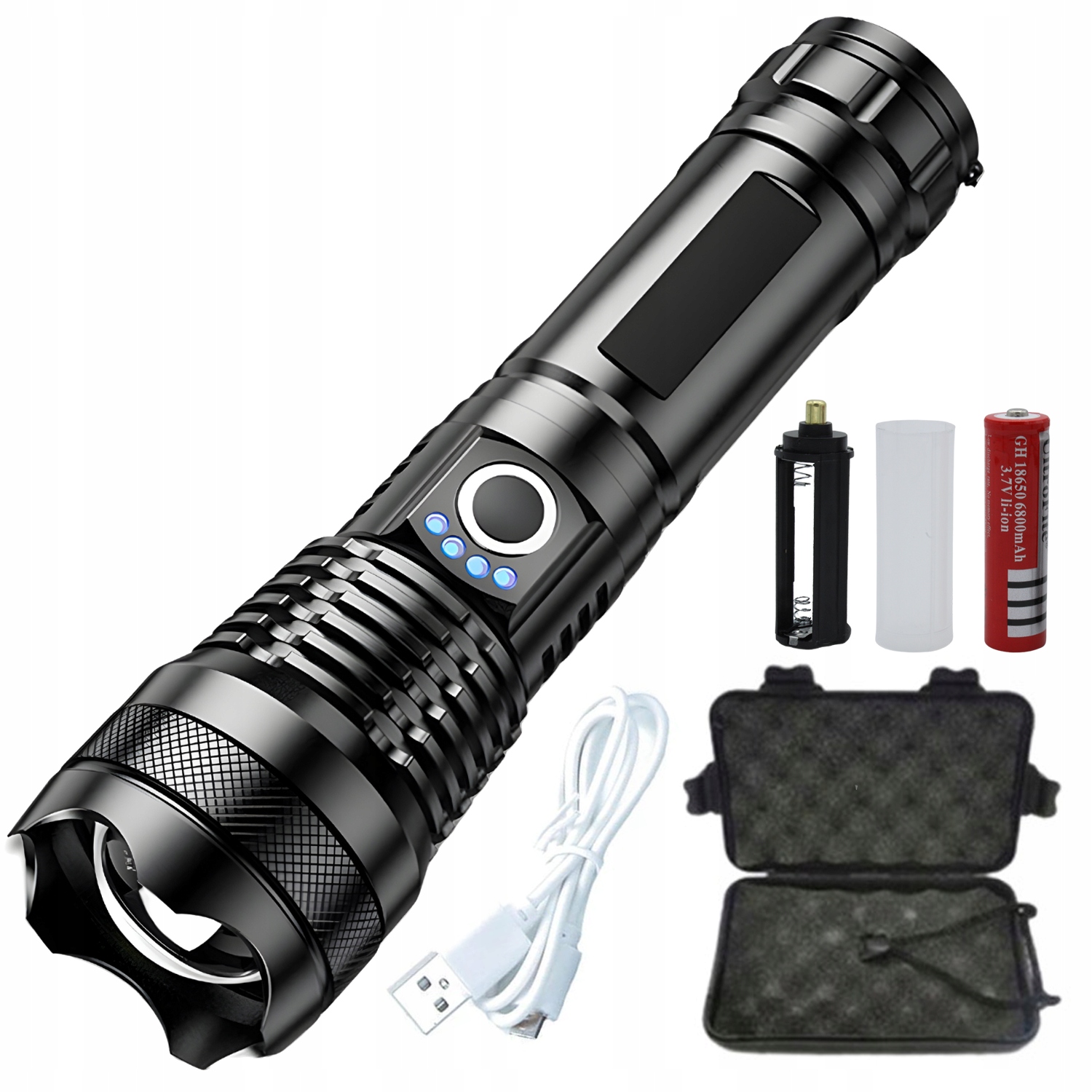

Mocna Latarka Taktyczna Led Wodoodporna Zoom Usb