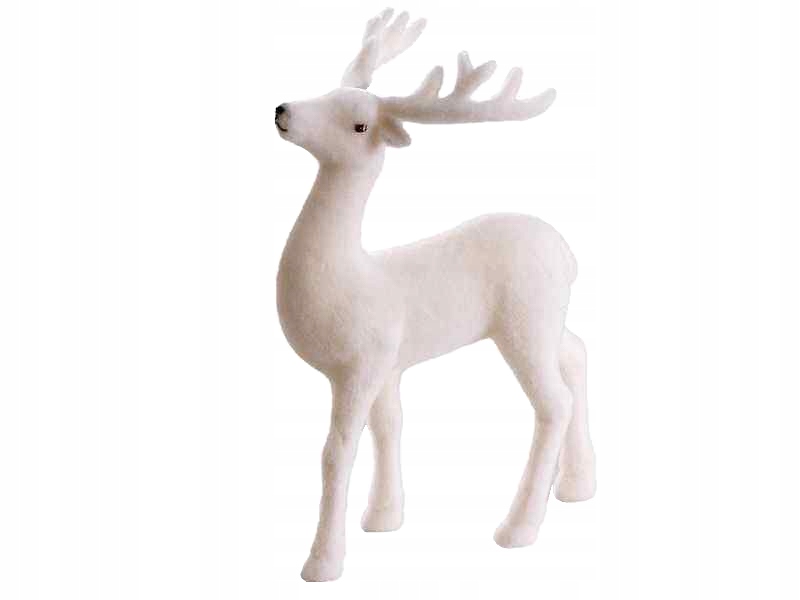 

Renifer Biały Ozdobny Dekoracja Jelonek 21 cm