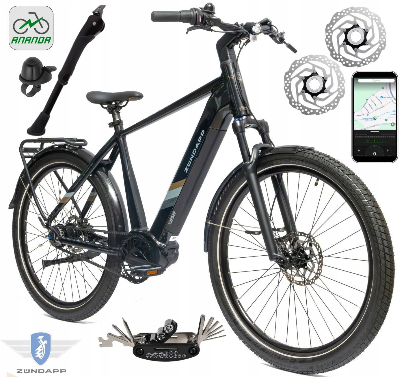 Rower Elektryczny Męski Miejski 27,5" Shimano Nexus Aplikacja 2025 LCD 250W