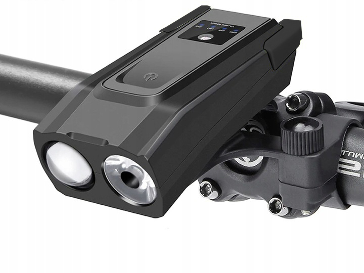 MOCNA LAMPKA ROWEROWA PRZEDNIA TYLNA LED GŁOŚNY DZWONEK AKUMULATOR 2w1 Marka Verk Group