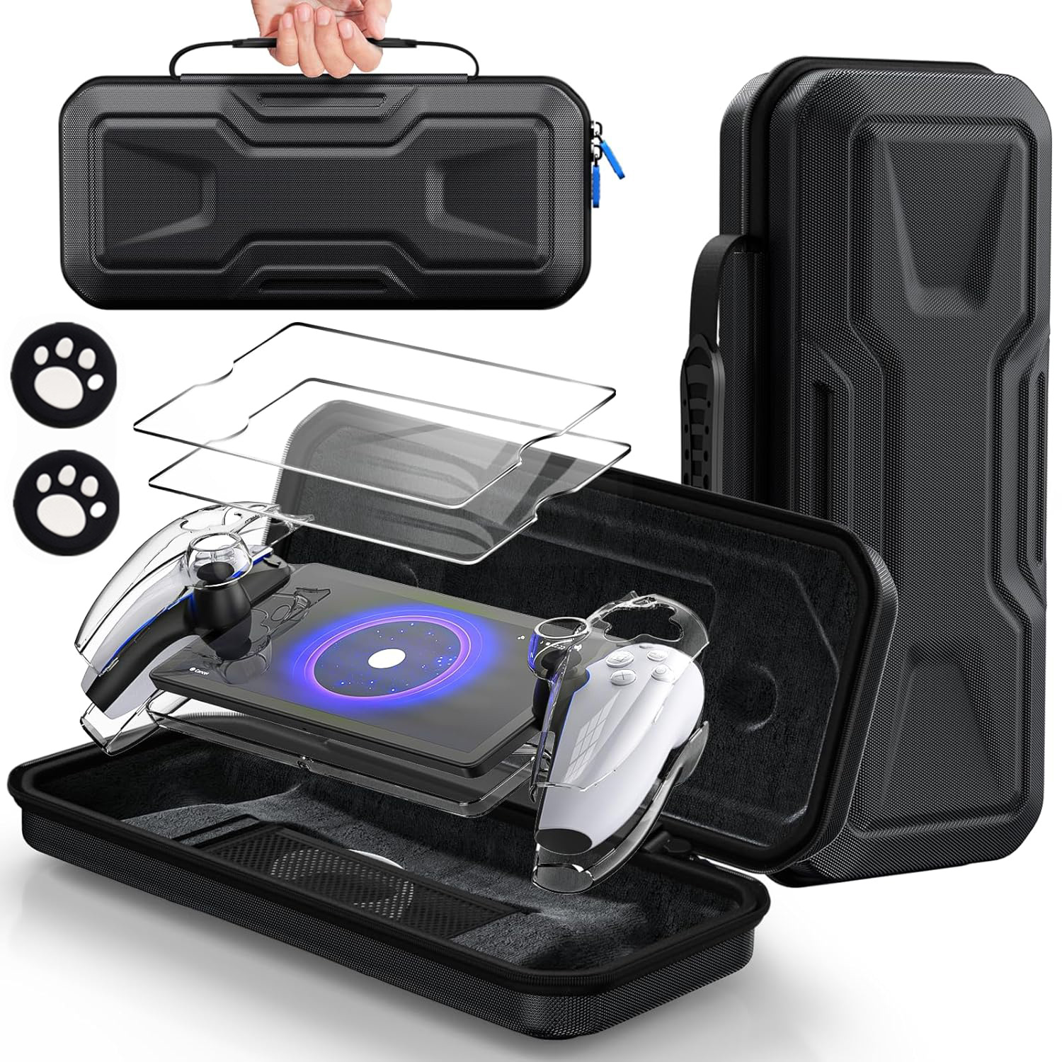 ETUI TRANSPORTOWE I PRZEŹROCZYSTE ETUI I SZKŁO HARTOWANE DO PLAYSTATION PORTAL