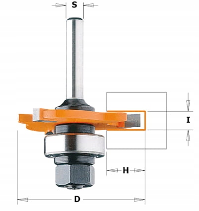 Cmt Drážkovací fréza s ložiskem Z3 D47,6 I2 S12 mm