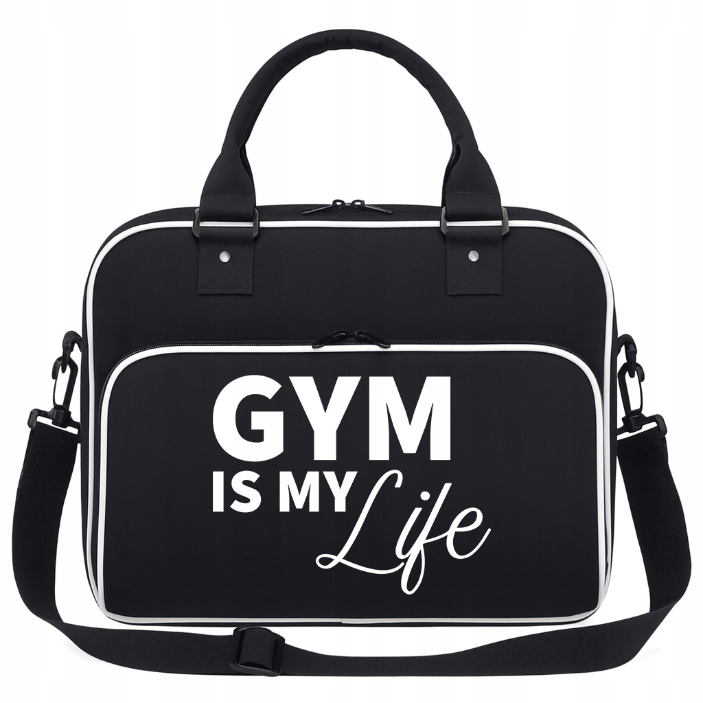 Černá taška Gym Is My Life pro posilovnu Trénink Pilates Fitness Sportovní