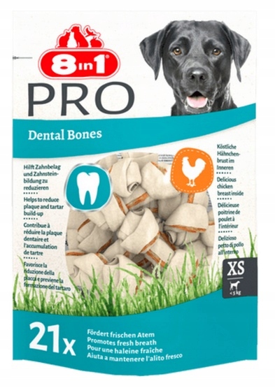 8in1 Dental Delights Bones Xs sáček 21 Ks
