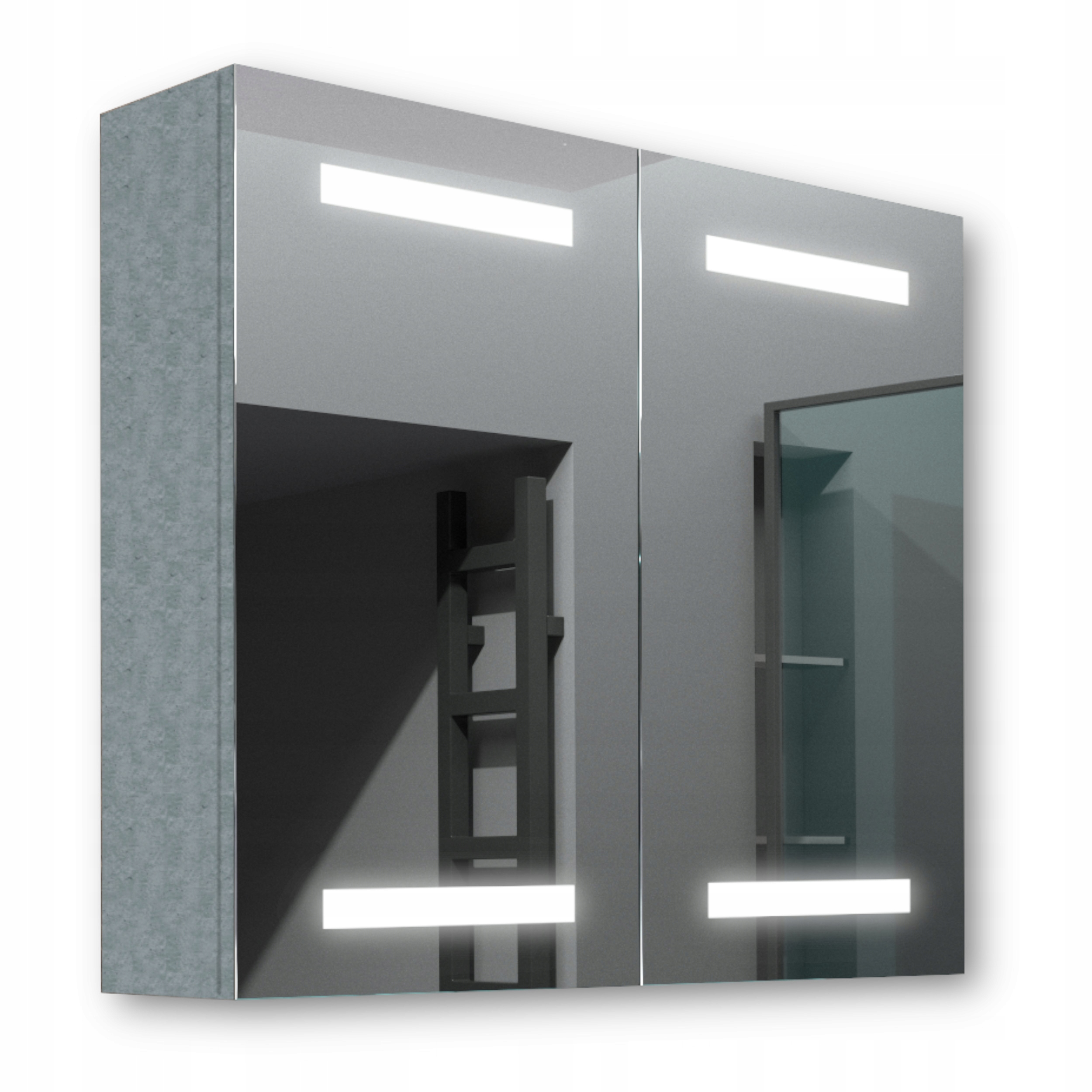Drevená skrinka 80x70 Led zrkadlo Ares Beton