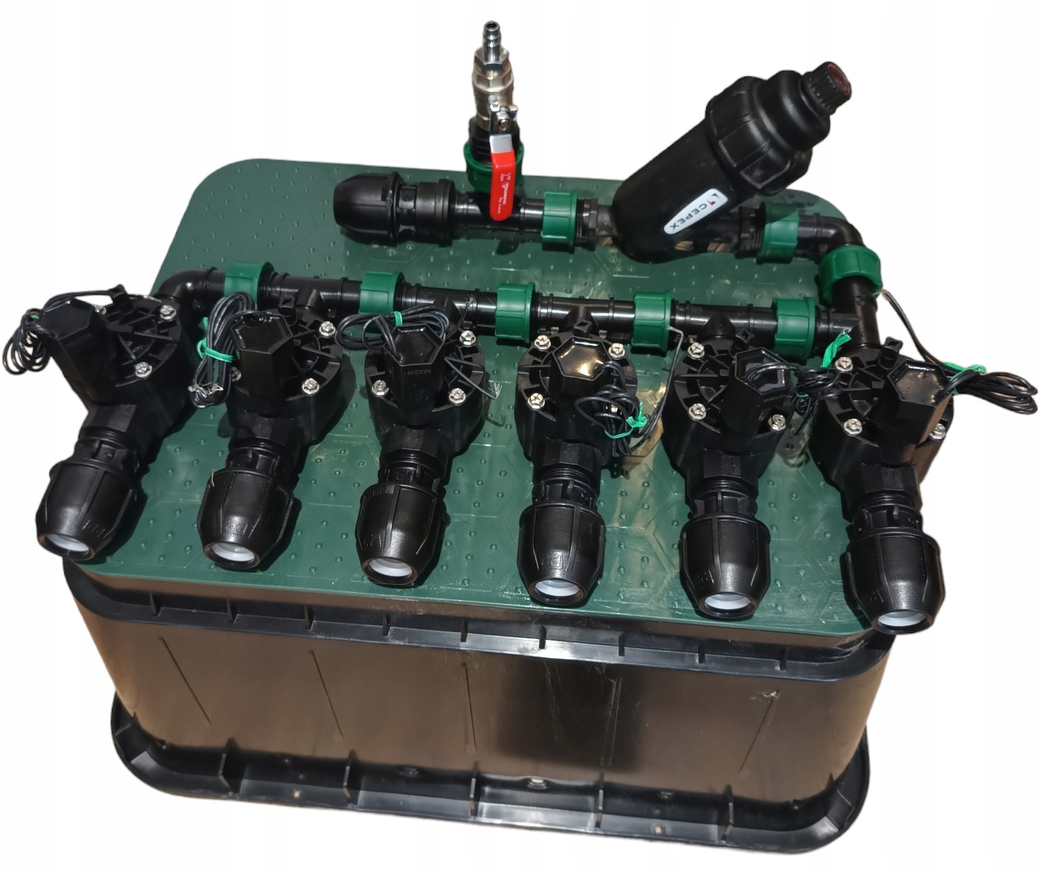 Zestaw automatycznego systemu nawodnienia 6 sekcji Rain Bird filtr rura 25