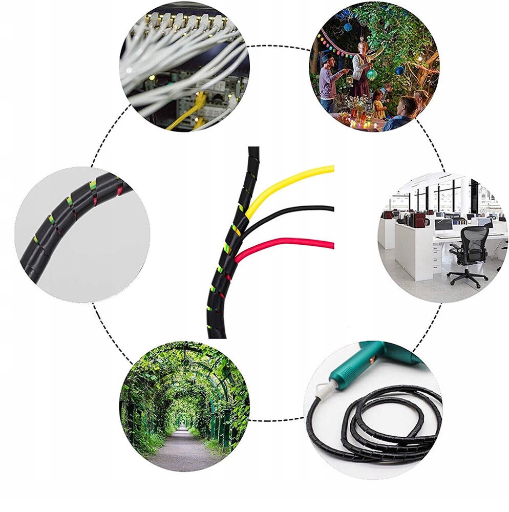 ORGANIZER MASKOWNICA KABLI PRZEWODÓW OSŁONA 10m Kolor czarny