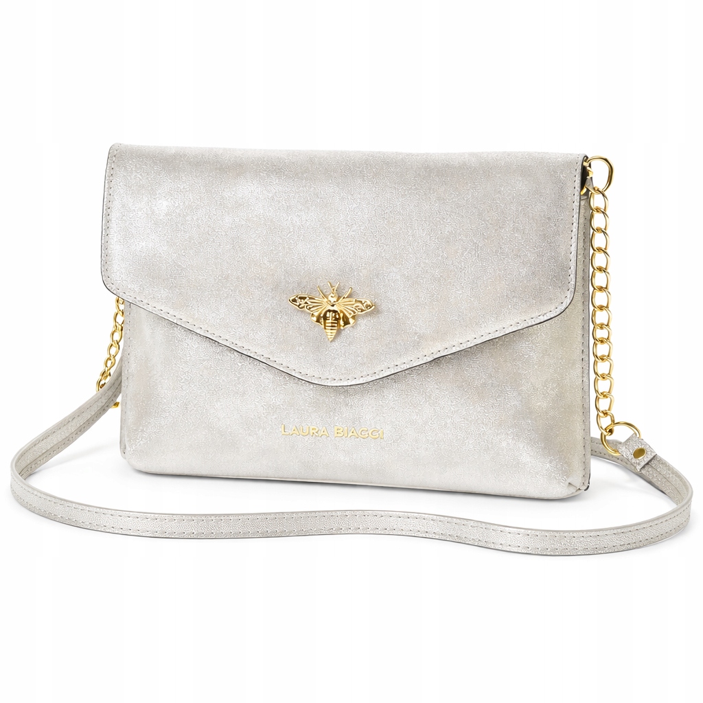 Laura Biaggi Dámská kabelka Psaníčko Návštěvnická stříbrná Elegantní včelka