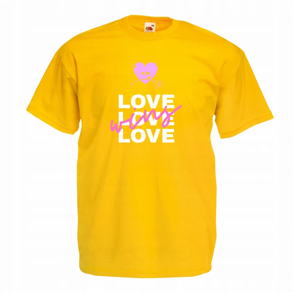 

Koszulka love wins miłość zwycięży S żółta
