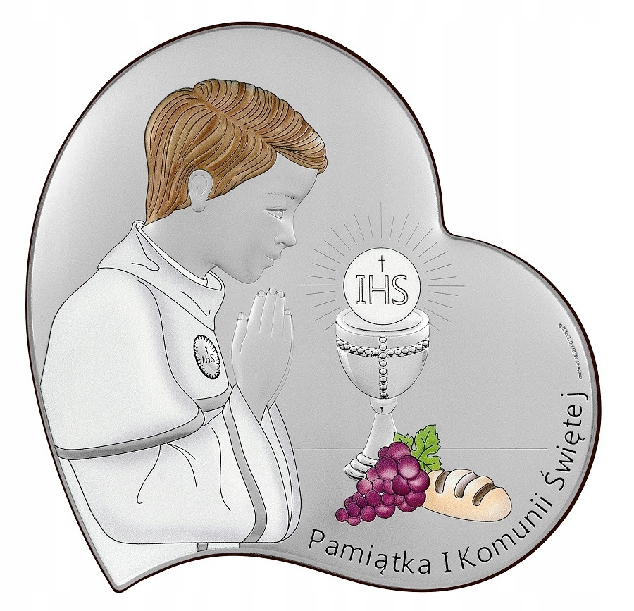 Stříbrný obrázek a Svaté Přijímání Gravírování Bonus! 6747/1COL