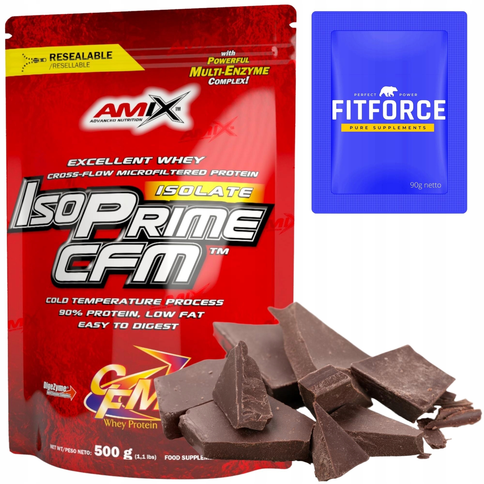 Keto protein bez lepku čokoládový Cfm Amix protein izolát