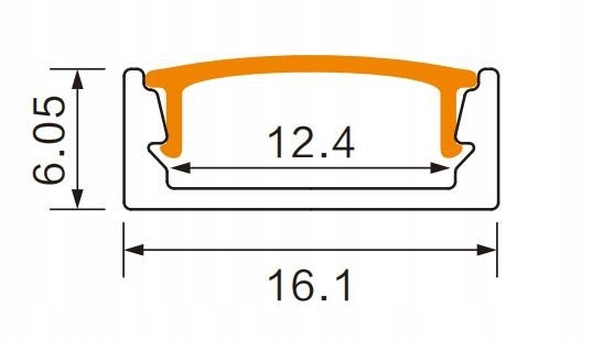 PROFIL aluminiowy NAWIERZCHNIOWY czarny + KLOSZ CIEMNY zaślepki 2m do led Kolor czarny