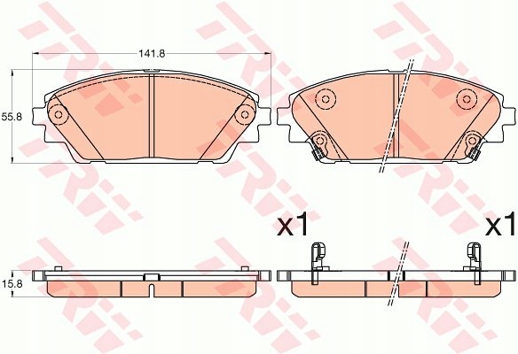 TRW KLOCKI HAMULCOWE MAZDA 3 CX 3 Installation side Front
