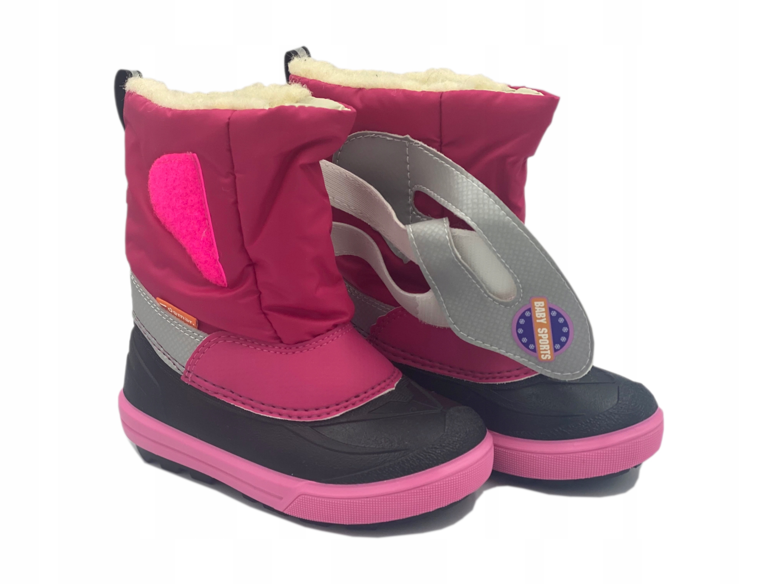 Demar Śniegowce BABY SPORTS Naturalna Wełna różowe roz. 26/27 A Płeć chłopcy dziewczynki