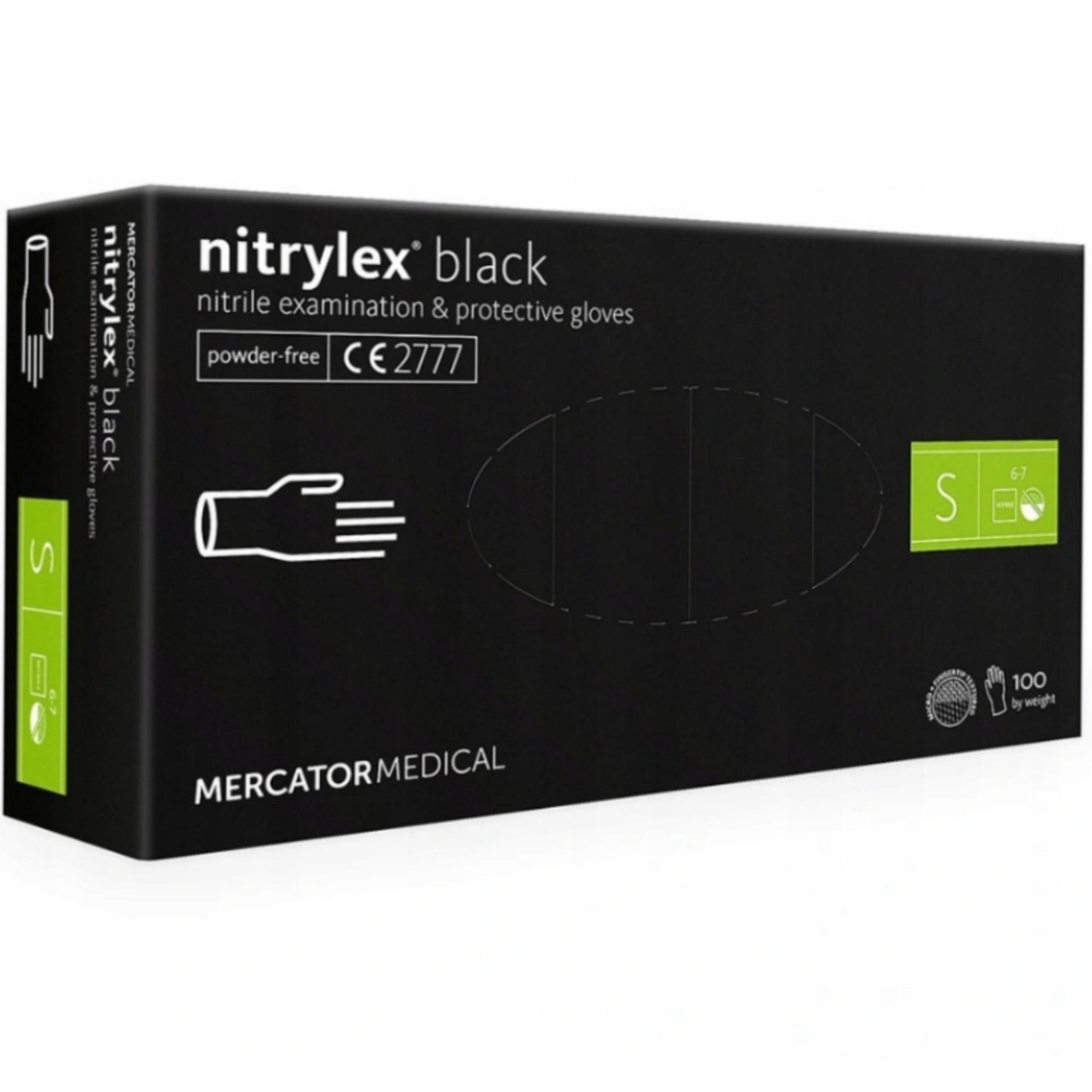 

Rękawice Nitrylowe Czarne Mercator S 100SZT