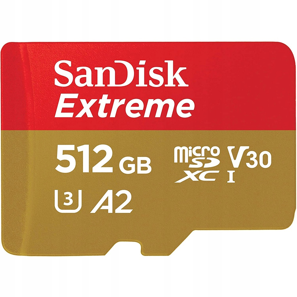 Karta pamięci SanDisk Extreme 512 GB microSDXC Kod producenta SDSQXA1-512G-GN6MA