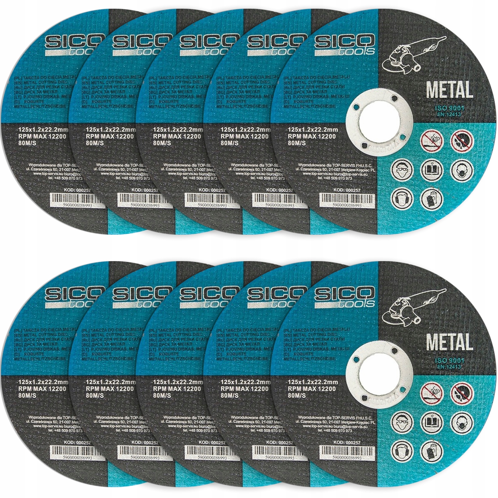TARCZA DO CIĘCIA METALU STALI 125mm x 1.0mm 10szt