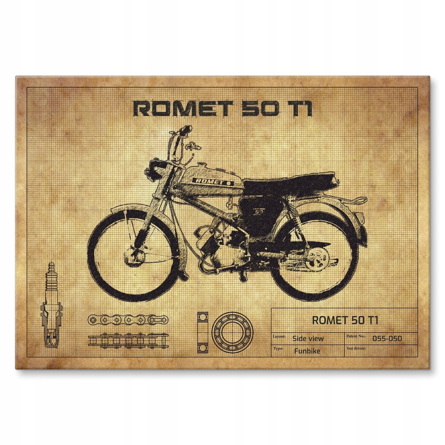 Plechový Dárek Do Garážové Dílny Romet 50