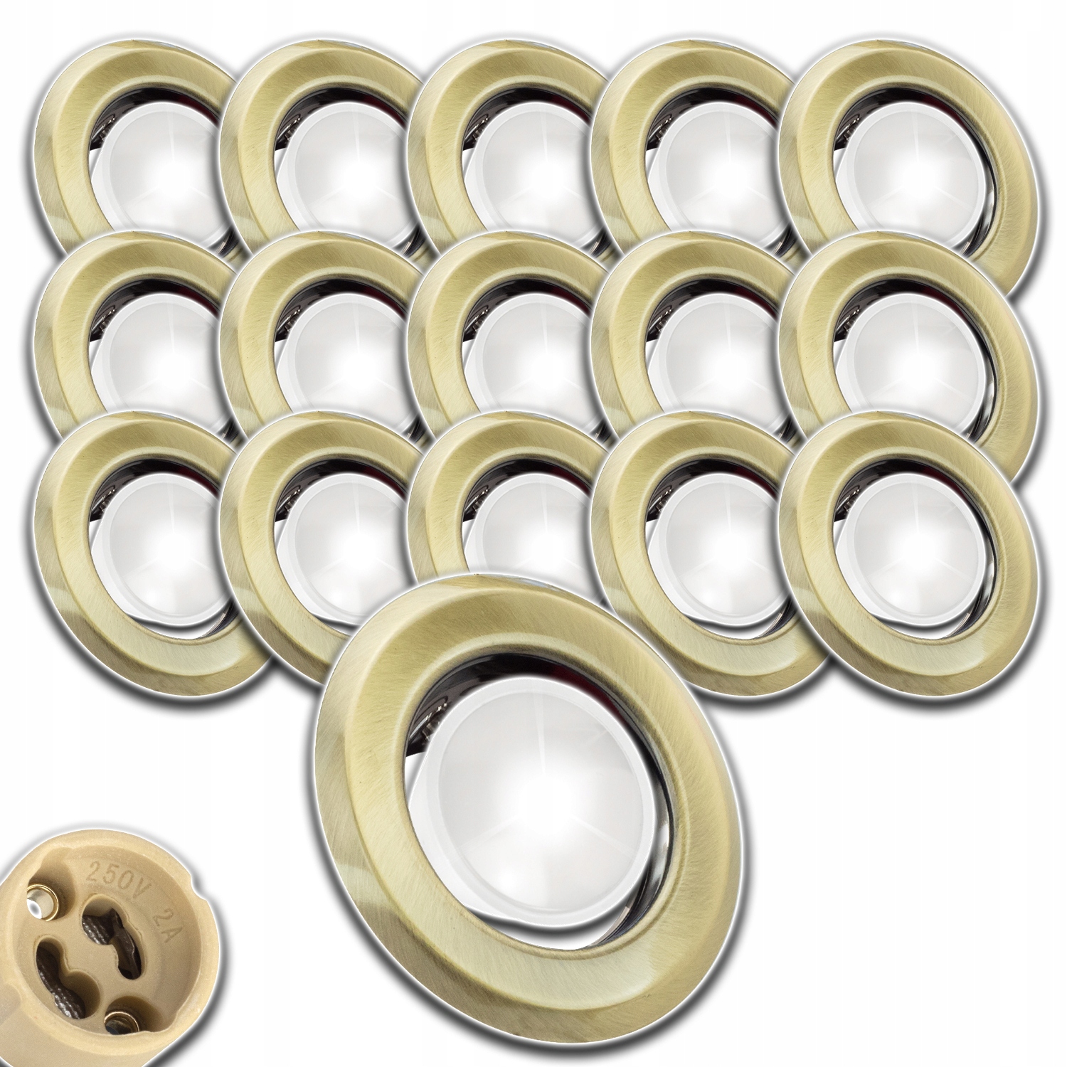 16x Stropní Svítidlo Očko Halogen S Žárovkou 1,5W Neutrální Hotová Sada