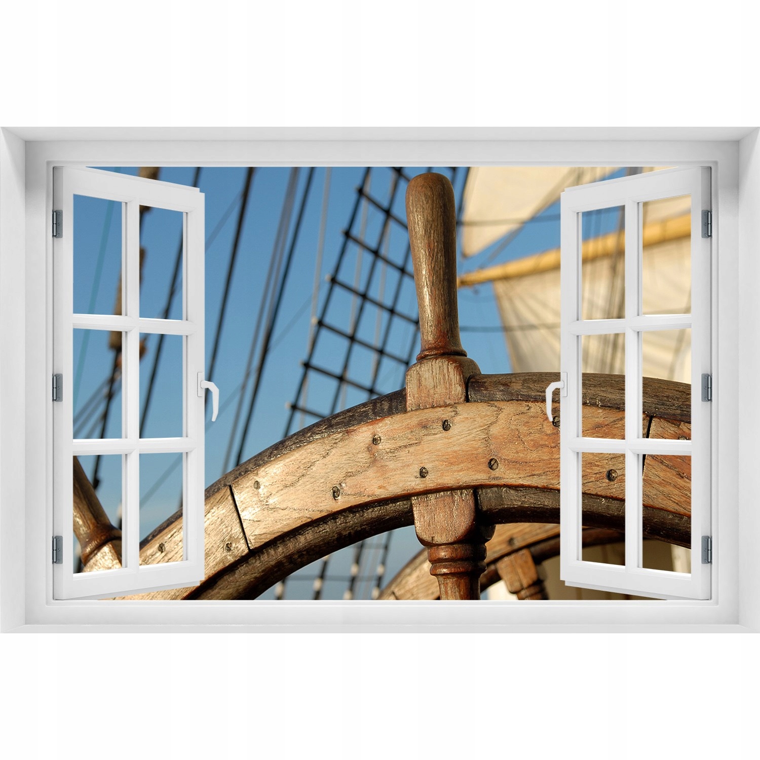 

Foto zdjęcie Naklejka na ścianę Ster na jachcie