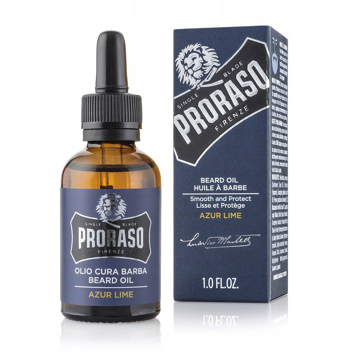 Proraso Azur Lime Beard Oil - cytrusowy olejek do pielęgnacji brody, 30ml