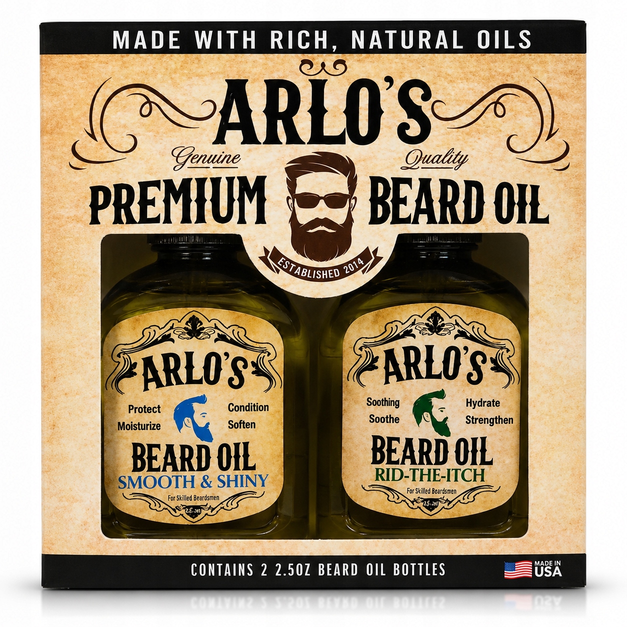 Arlo's Premium Beard Oil Zestaw Olejków Do Brody 2x75 ml