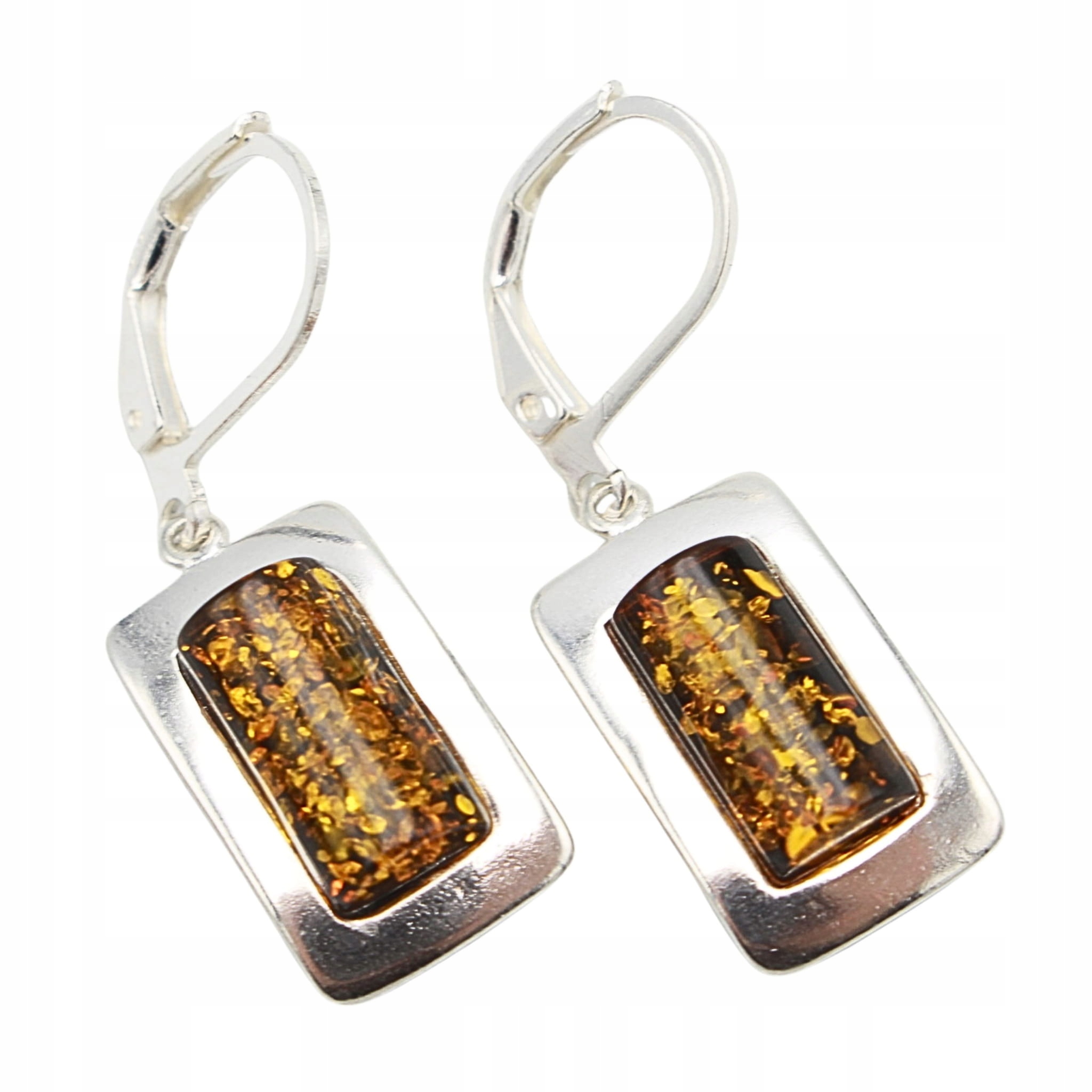 stříbrné náušnice stříbro s jantarem Jantar