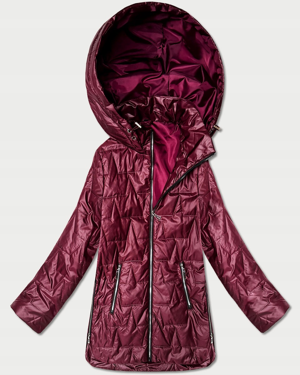 Prošívaná Bunda B8576 Bordo 50