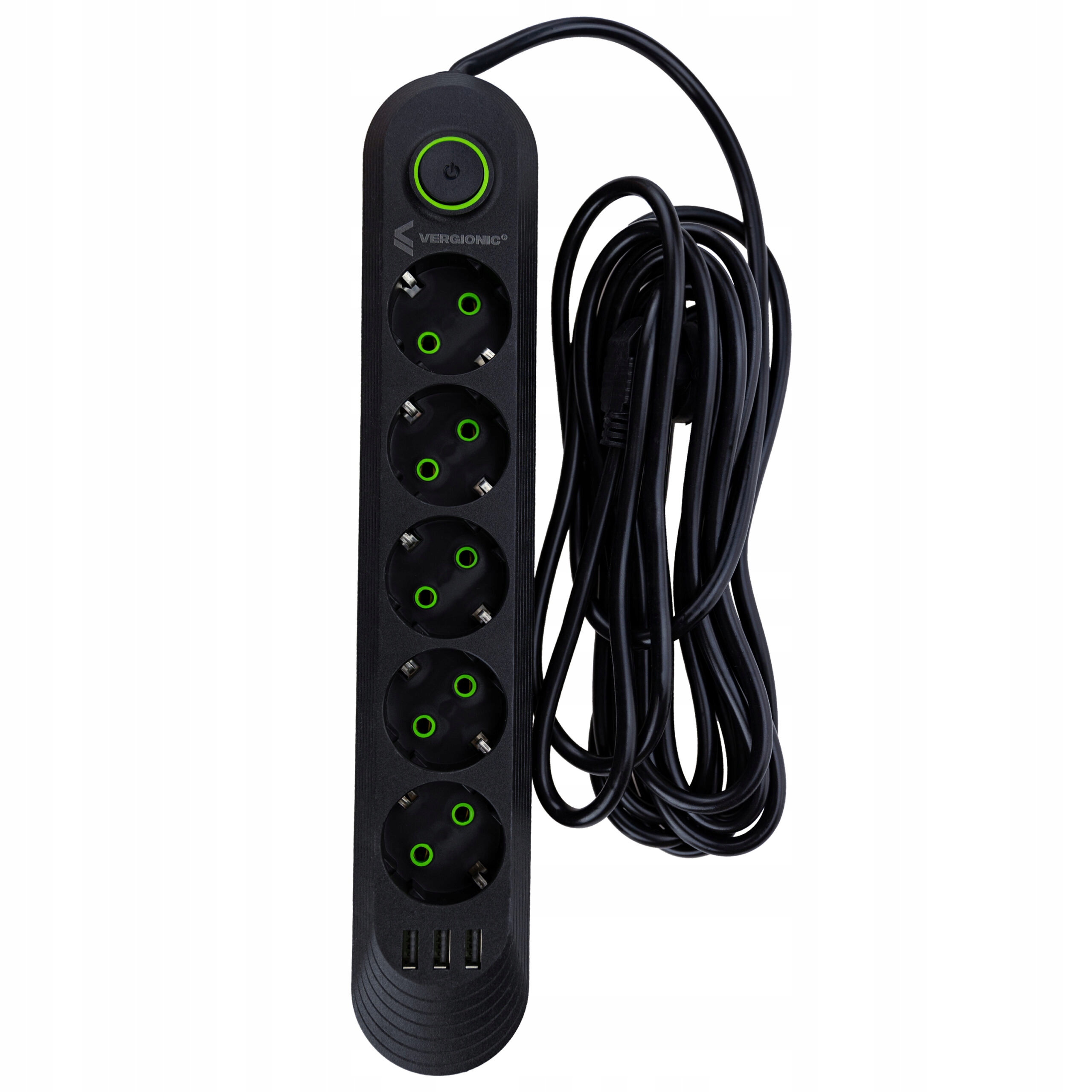 PRZEDŁUŻACZ 5M USB Listwa Zasilająca 5 GNIAZD 3 USB PRZYCISK ANTYPRZEPIĘCIE Kod producenta LISTWA-USB-01
