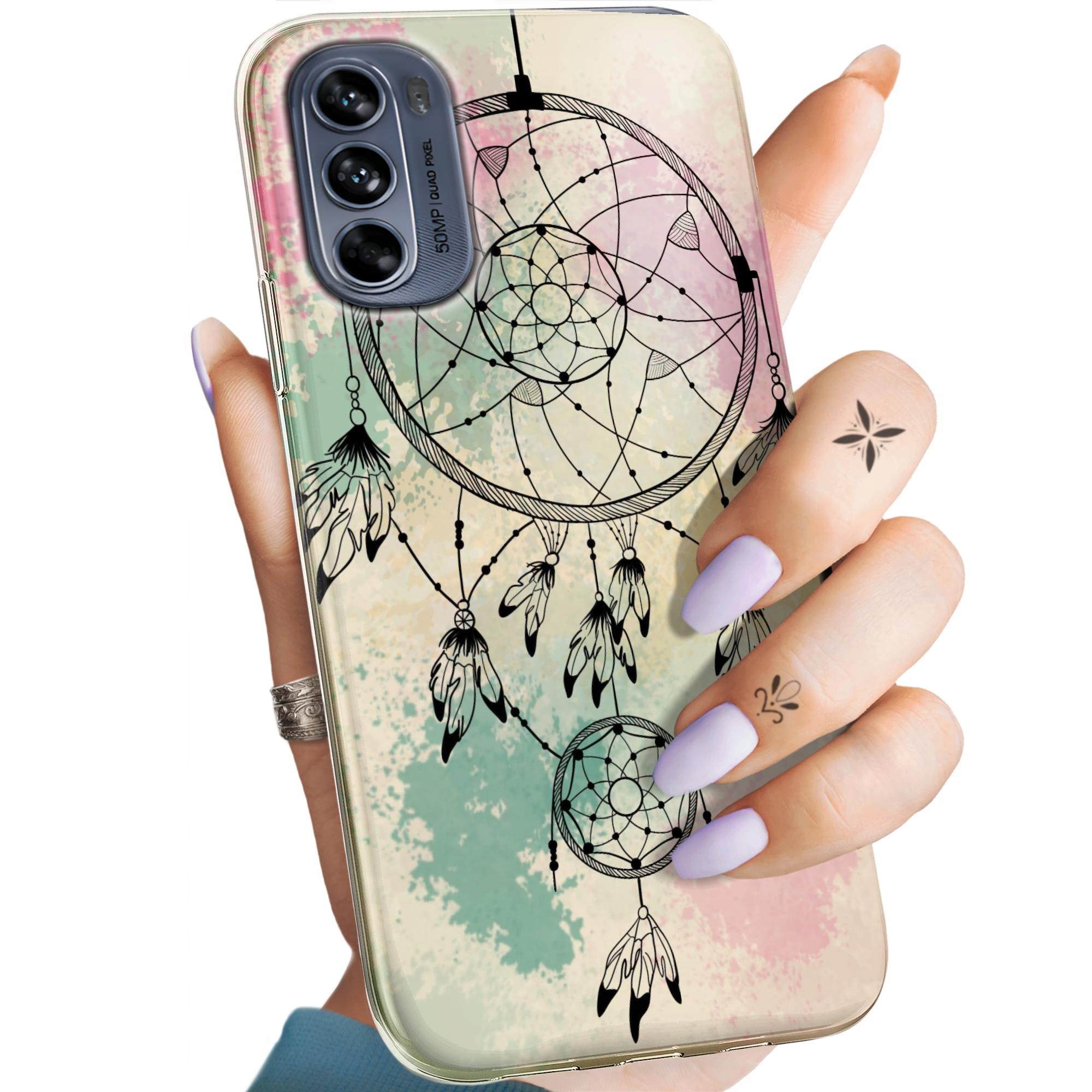 Etui Do Motorola Moto G62 5G Boho Łapacz Snów Pióra Obudowa Pokrowiec