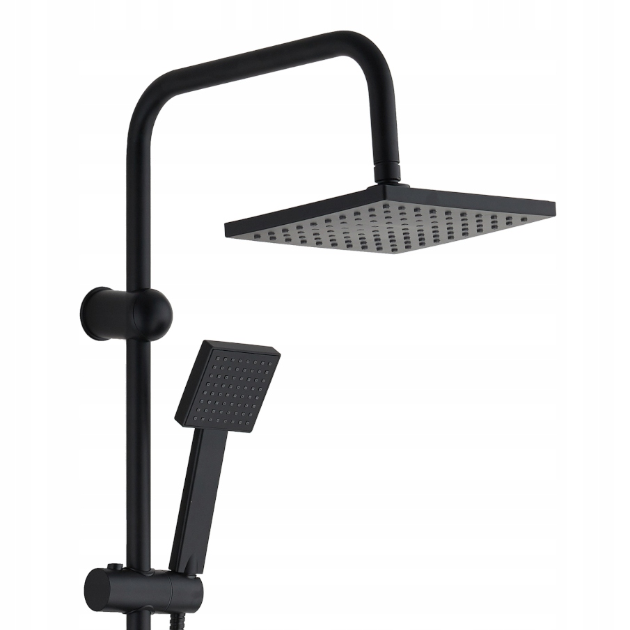 ZESTAW PRYSZNICOWY CZARNY Z BATERIĄ NATRYSKOWĄ DESZCZOWNICA KOMPLET MAT HIT Marka inna