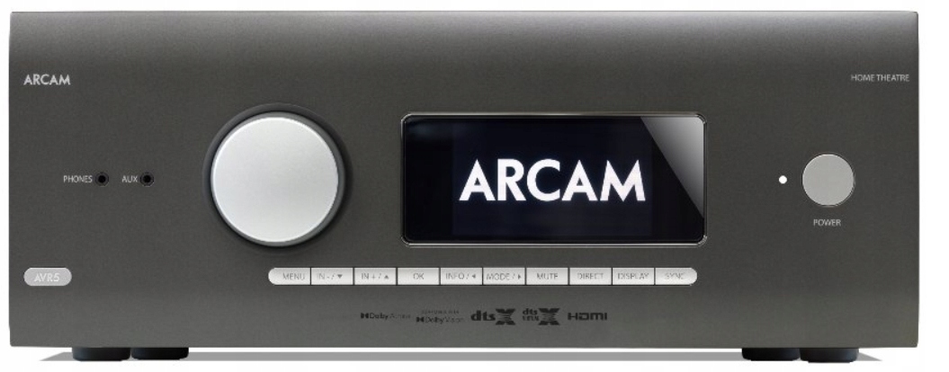 Amplituner Arcam AVR5 7.1 šedý napájecí zdroj 1500 W Dolby Atmos Dts:x