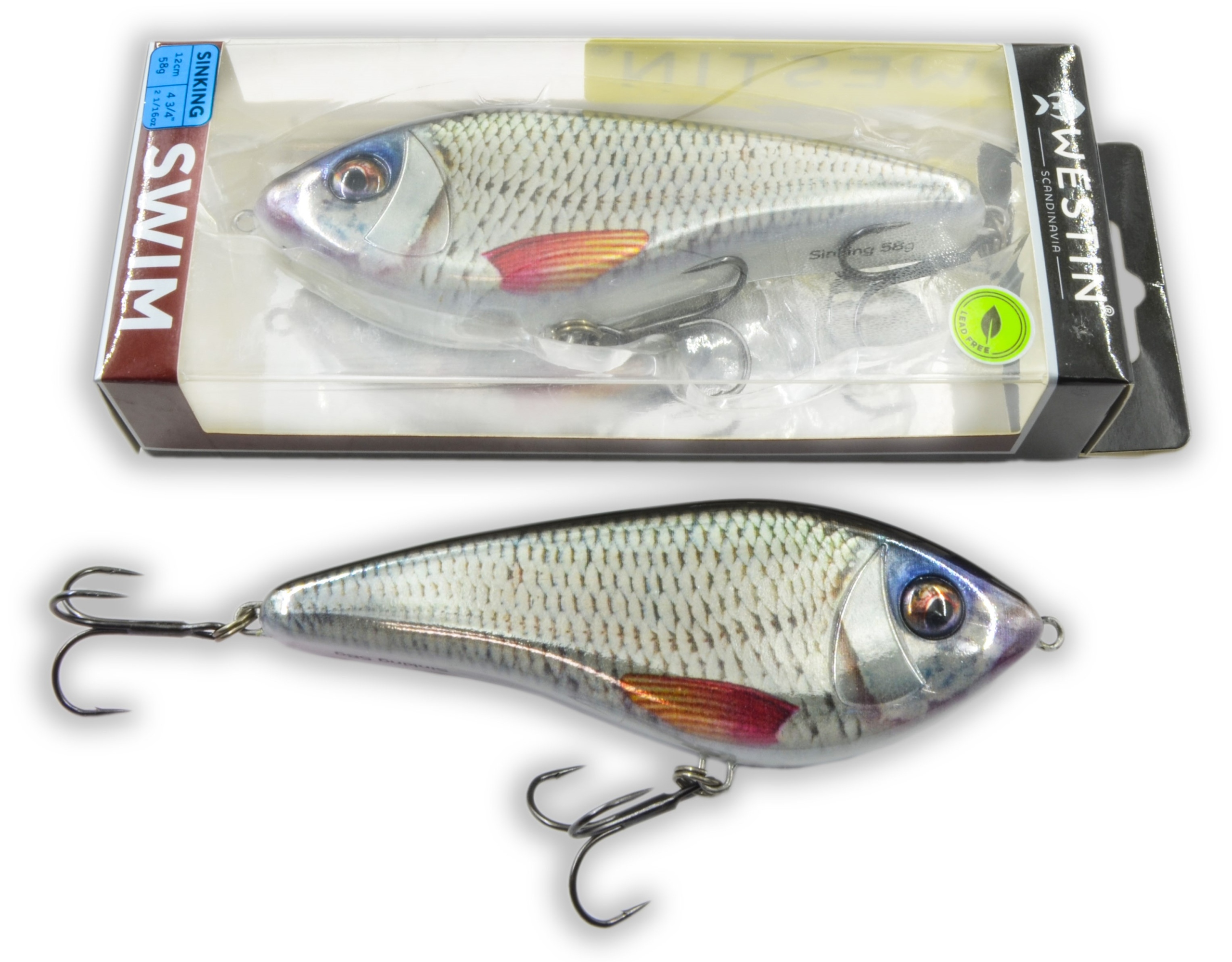 Wobler Jerk Westin Swim 12cm 58g Sinking Real Roach