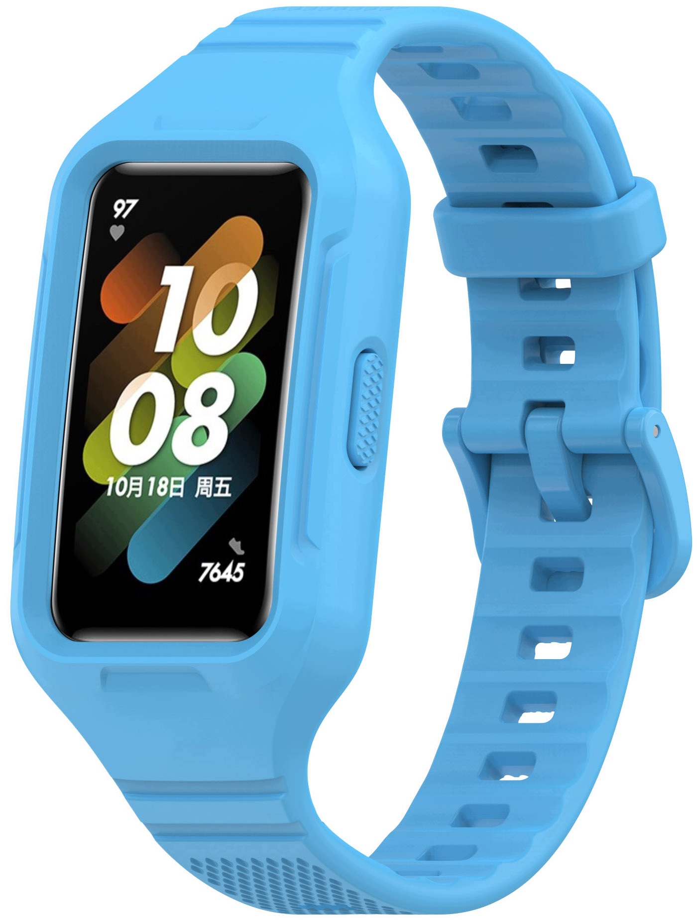 Pasek z etui ochronnym RabbitMob do Huawei Band 8/9/10 Błękitny