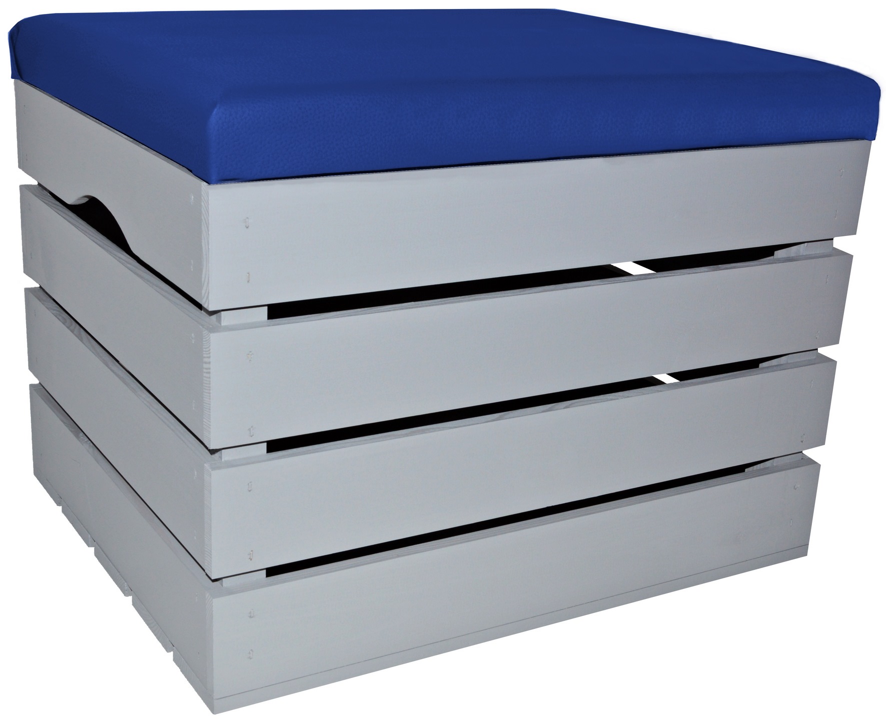 Dřevěná Truhla Malovaná Taburet Borovicový Úložný Prostor