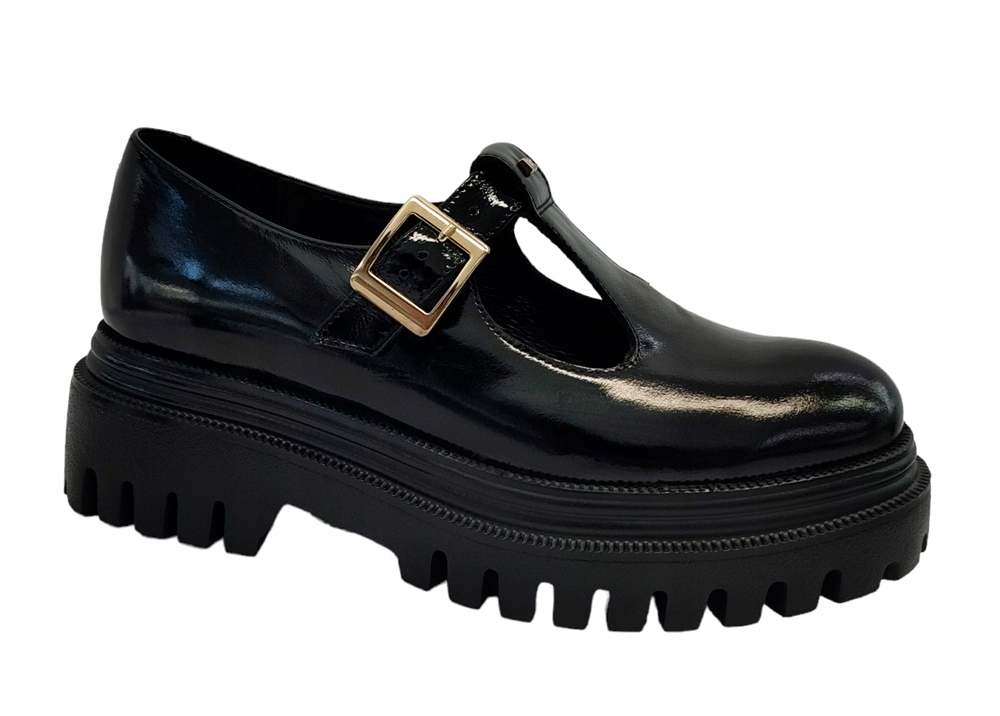 Półbuty Karino 4779 R.37 Skóra Czarny Lakier
