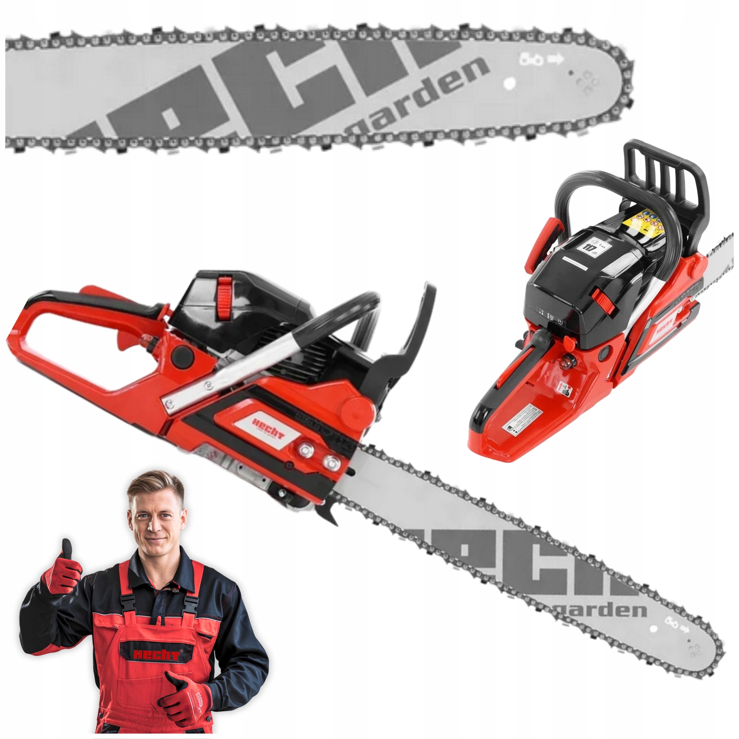 Pilarka Piła Spalinowa Łańcuchowa Hecht 62 Mocna 3,8 Km Prowadnica 45 CM