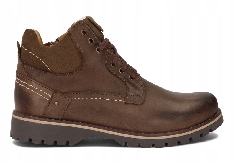 TRZEWIKI MĘSKIE BUTY OCIEPLANE SKÓRA 885 BRĄZ 46 Marka inna