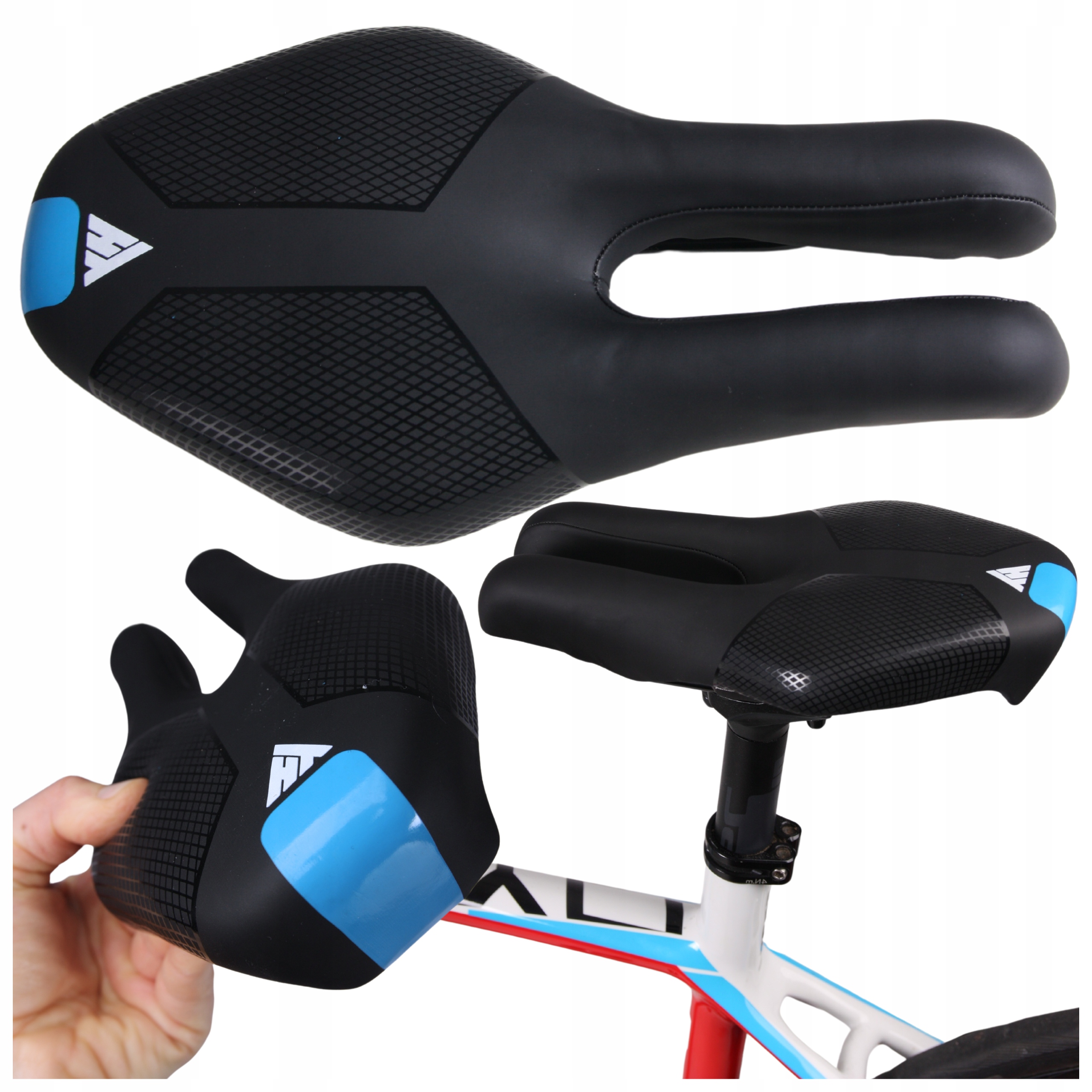 Siodełko rowerowe pianka siodło sportowe miękie szosowe triatlonowe