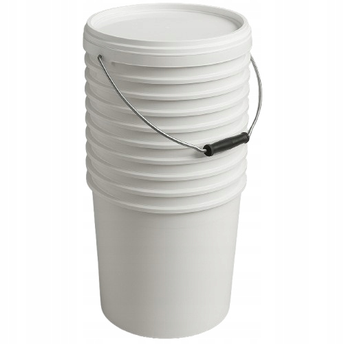 Custom Color Kbelík na potraviny 20 l bílý s víkem Atest 10 kusů